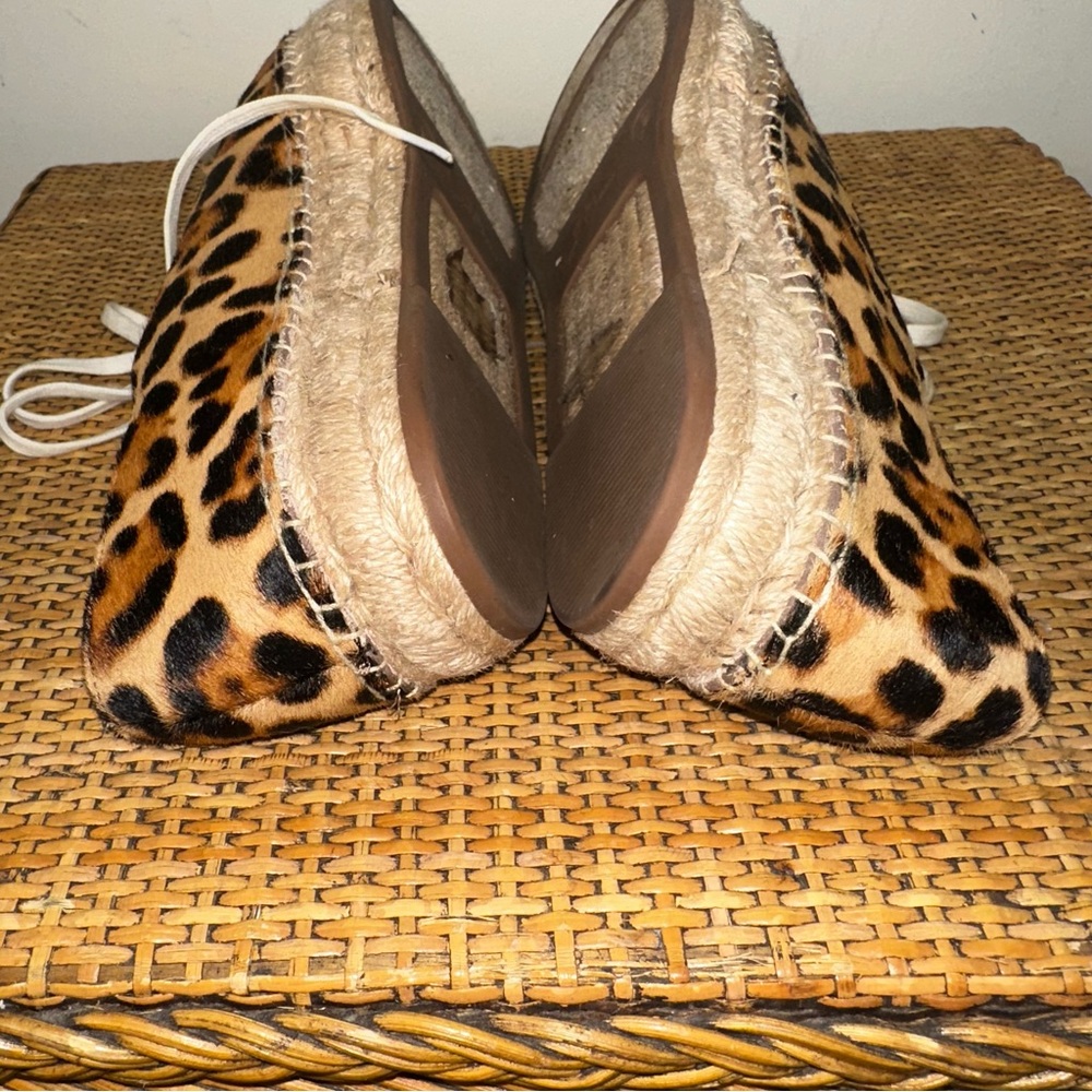 J. Crew Women’s Size 9 US Espadrille Calf Hair Sneakers Leopard Preppy Classic - Picture 9 of 15